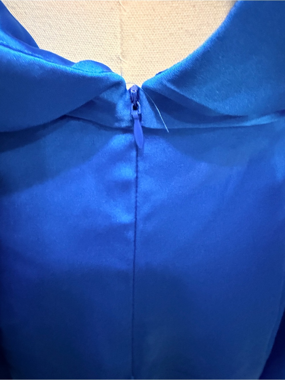 Zara Royal Blue Satin Cape-Sleeve Dress NWT - Picture 11 of 11